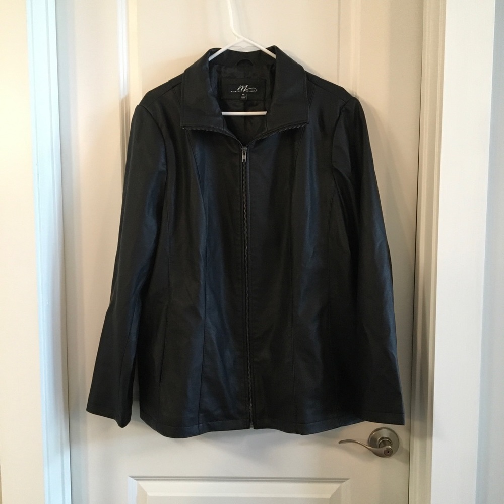 Faux Leather Jacket/Coat Black Sz.XL